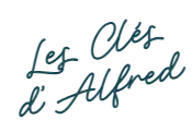 Service de conciergerie Bordeaux : Element graphique texte bleu, Les Clés d'Alfred